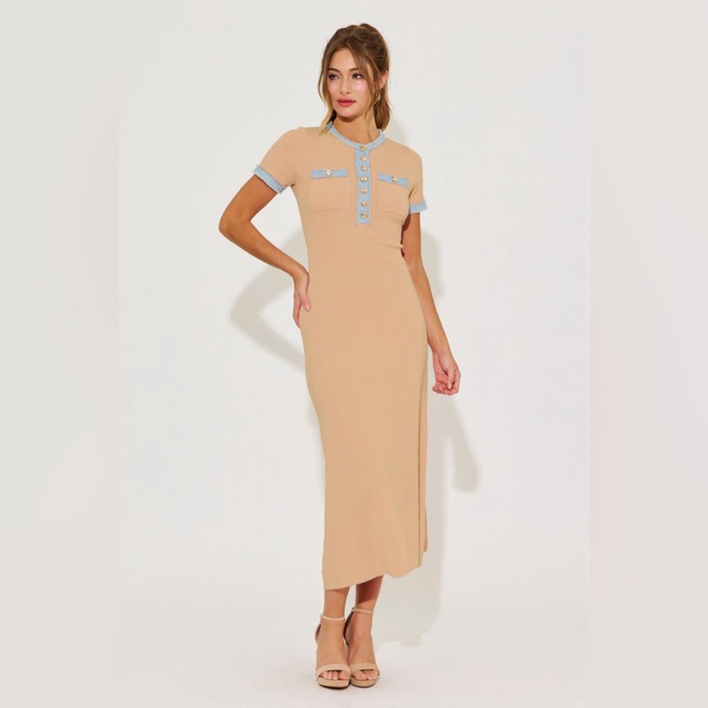 #15 Harper Knit Denim Midi Dress